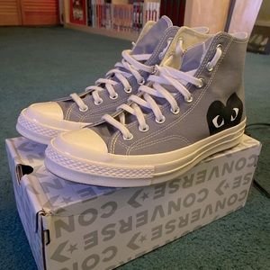 New Converse x CDG Comme des Garcons Play Chuck 70 Hi - Gray Steel